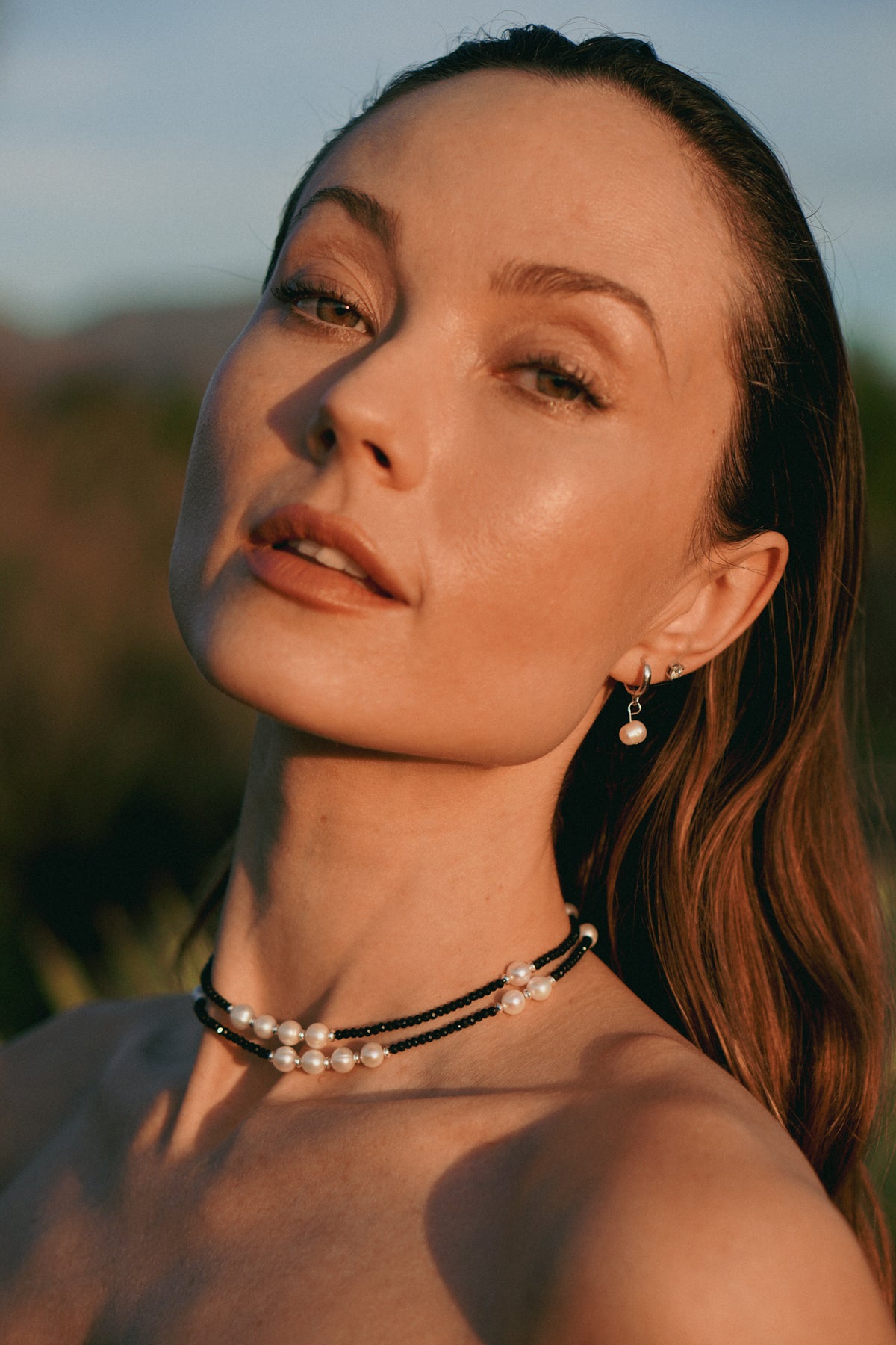 Noire Necklace | Black Spinel & Pearls