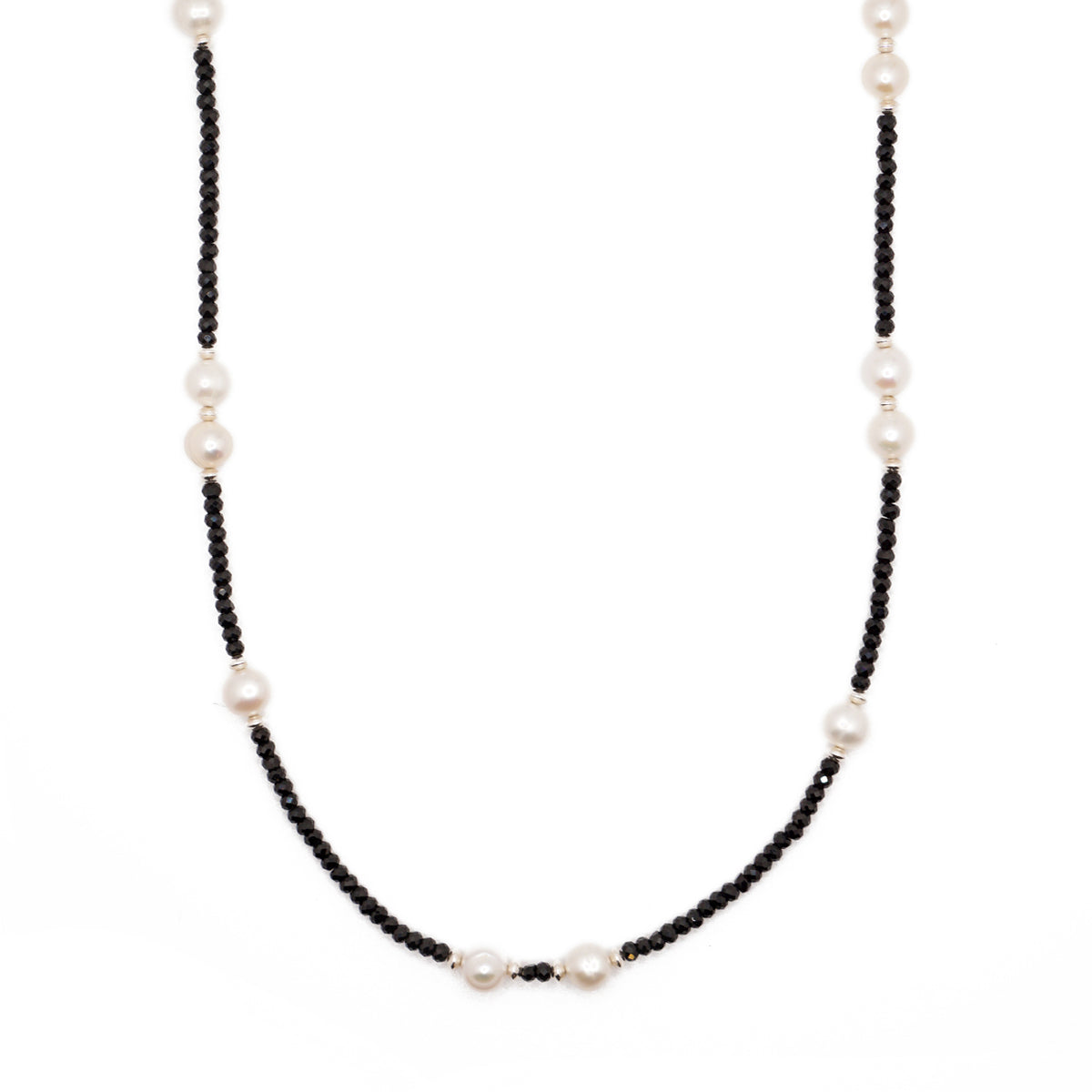 Noire Necklace | Black Spinel & Pearls