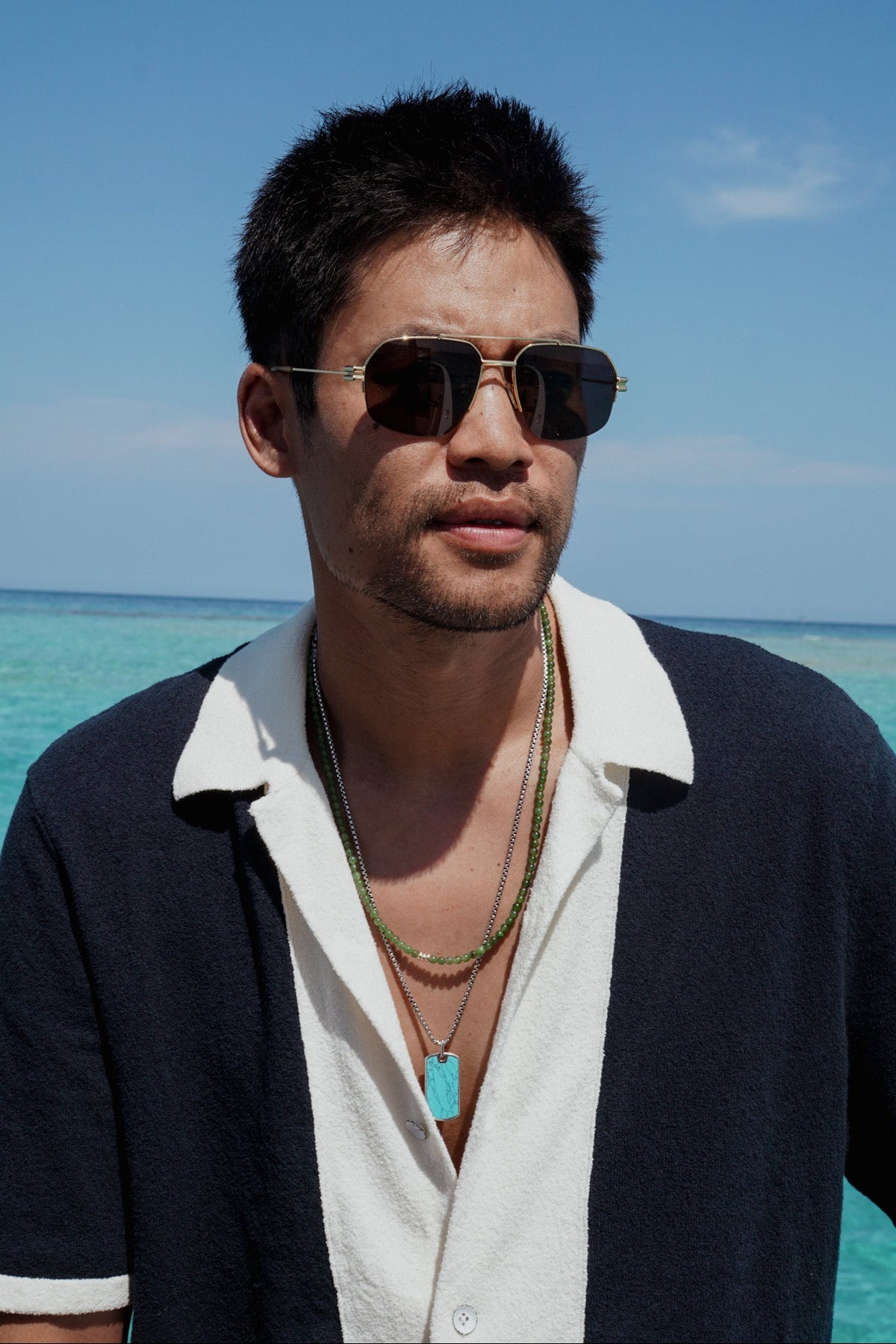 Horizon Tag Necklace | Turquoise