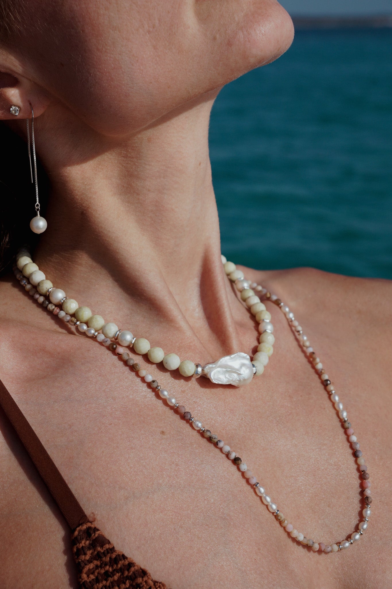 Cala Rosa Necklace | Pink Opal & Pearls