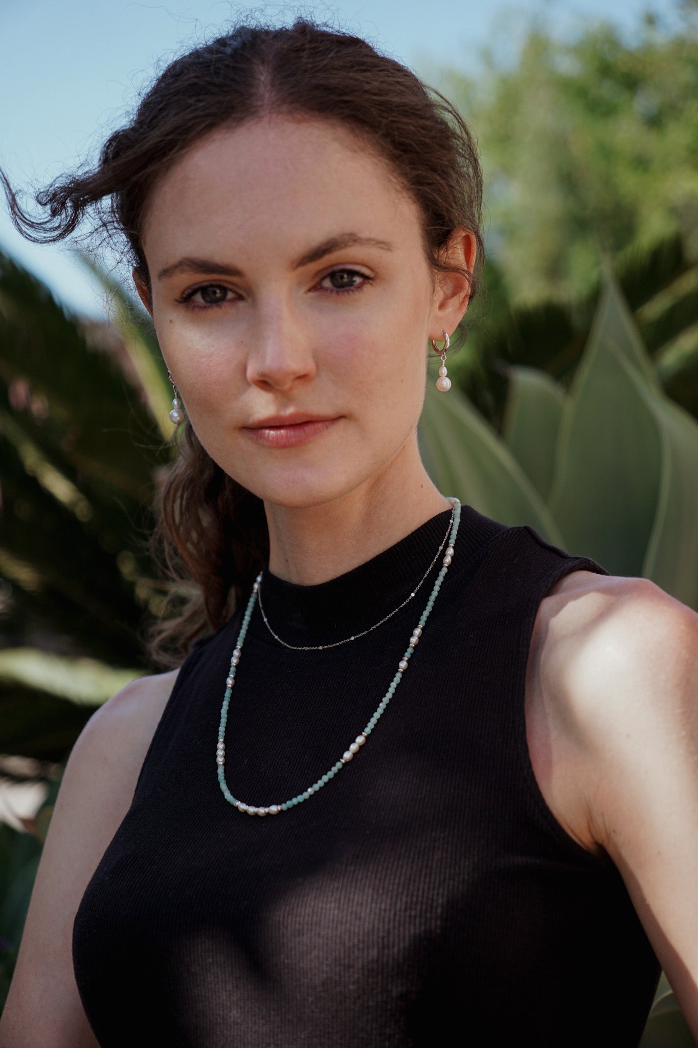 Azure Necklace | Amazonite & Pearls