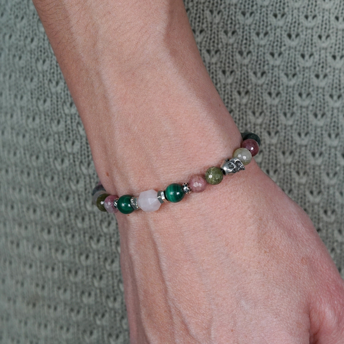 Edge of Love Bracelet | Tourmaline, Malachite & Rose Quartz