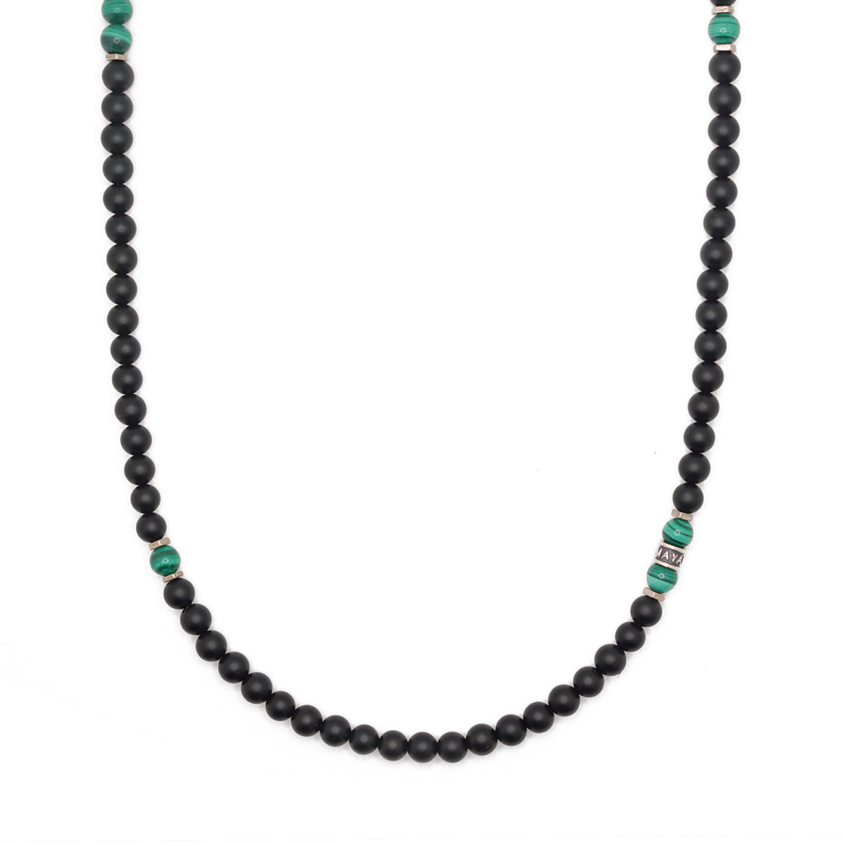 Anchor Necklace | Matte Onyx & Malachite