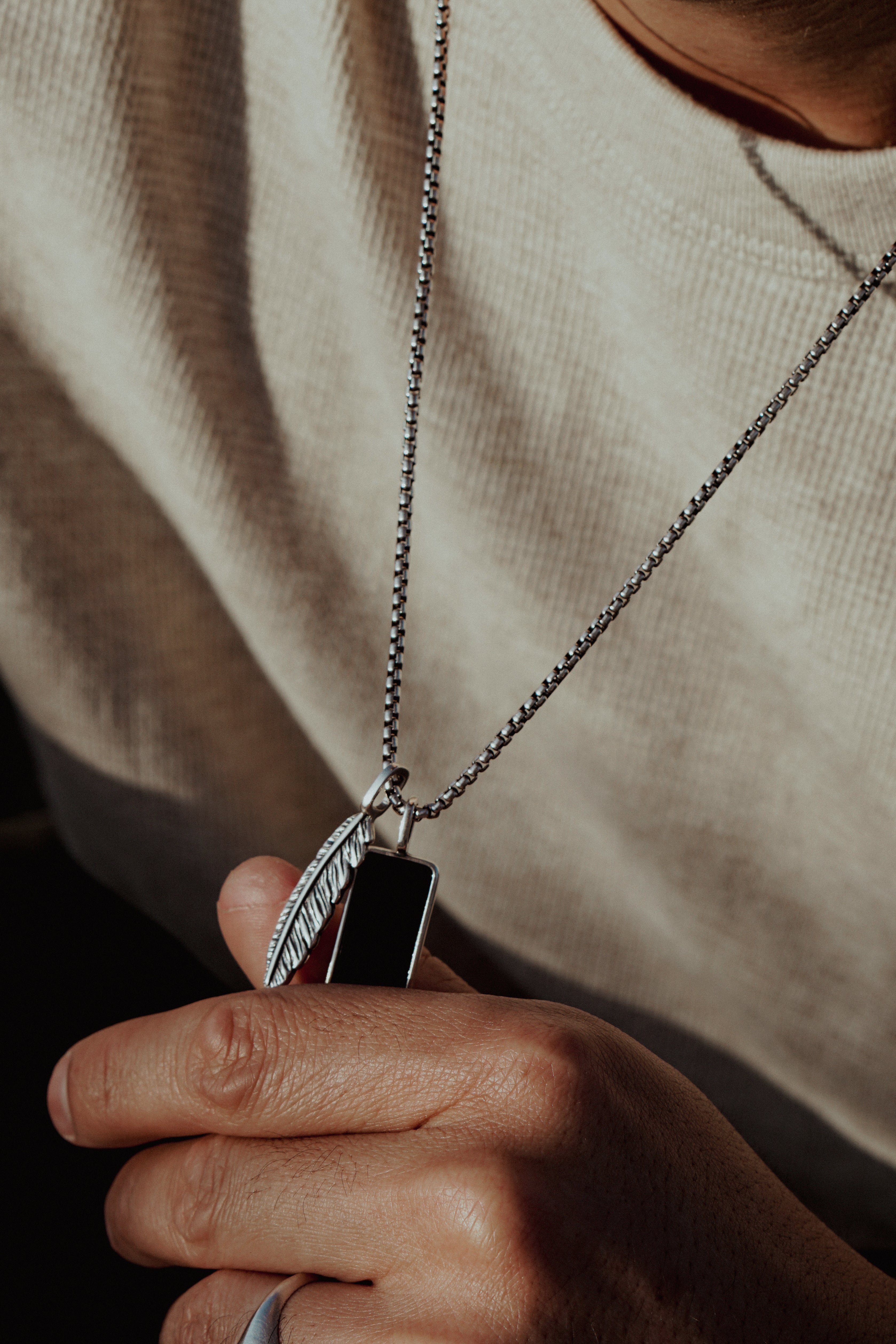 Flight Tag Necklace | Black Onyx