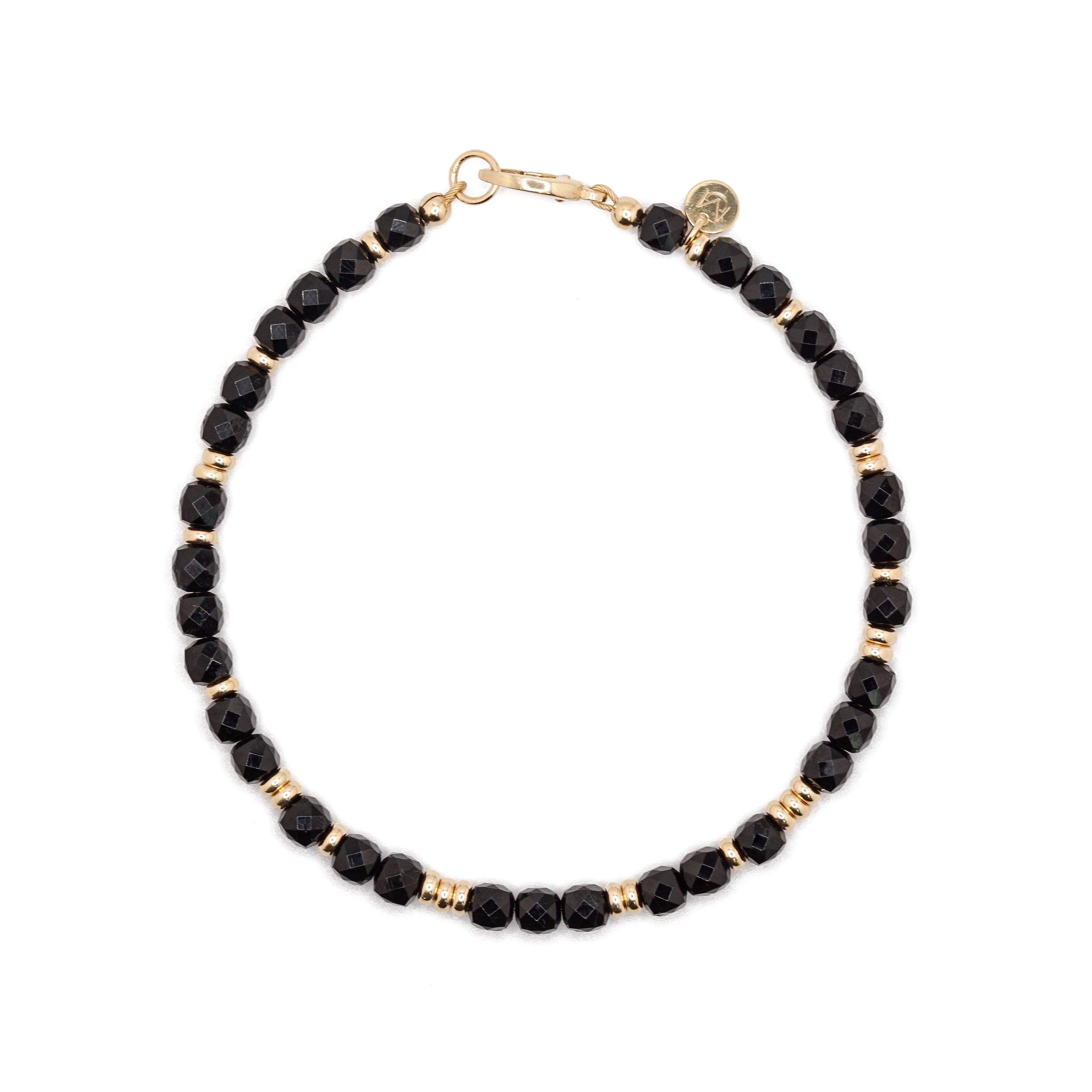 Axis Bracelet | Black Tourmaline & 14K Gold
