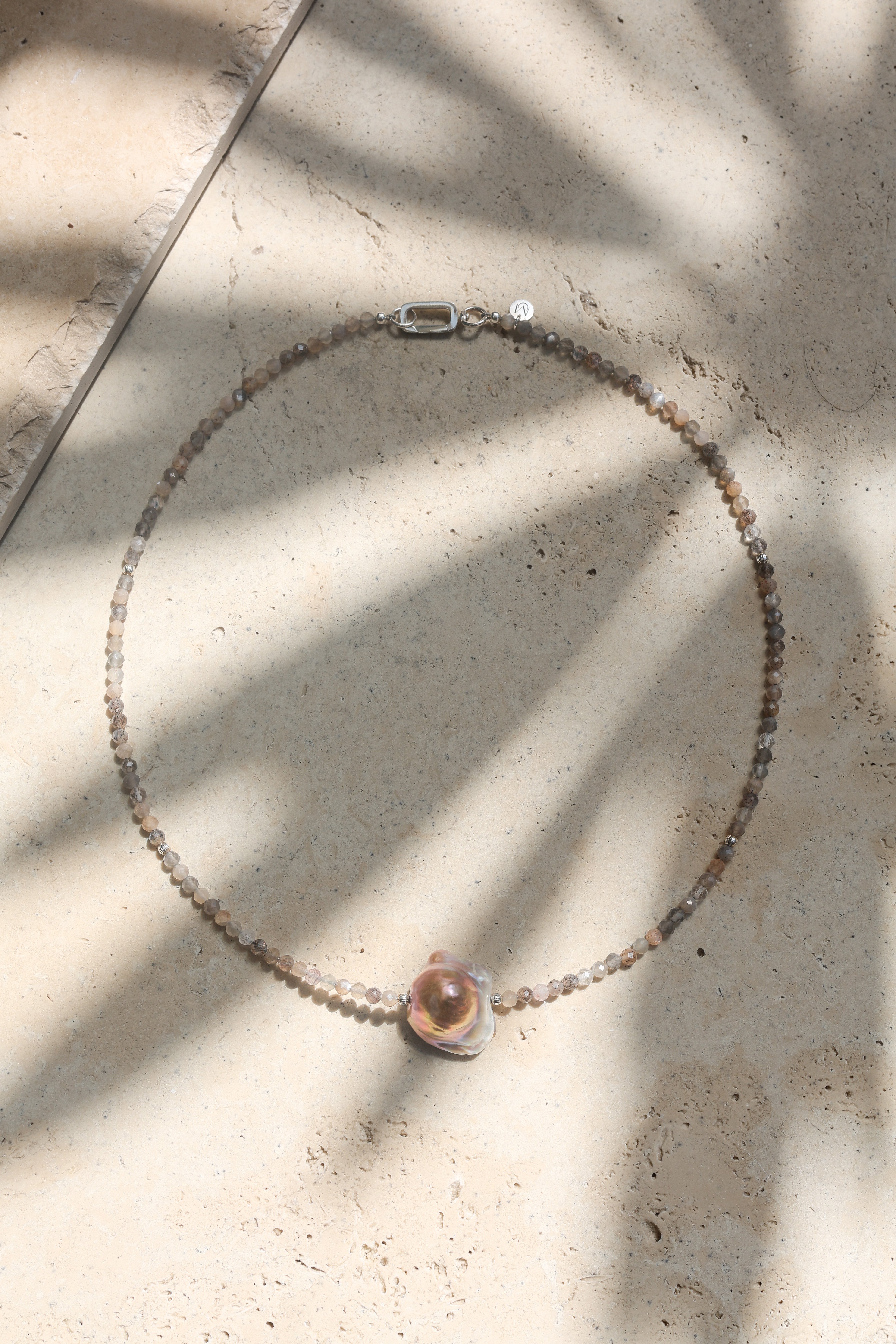 Sundrift Necklace | Sunstone & Baroque Pearl