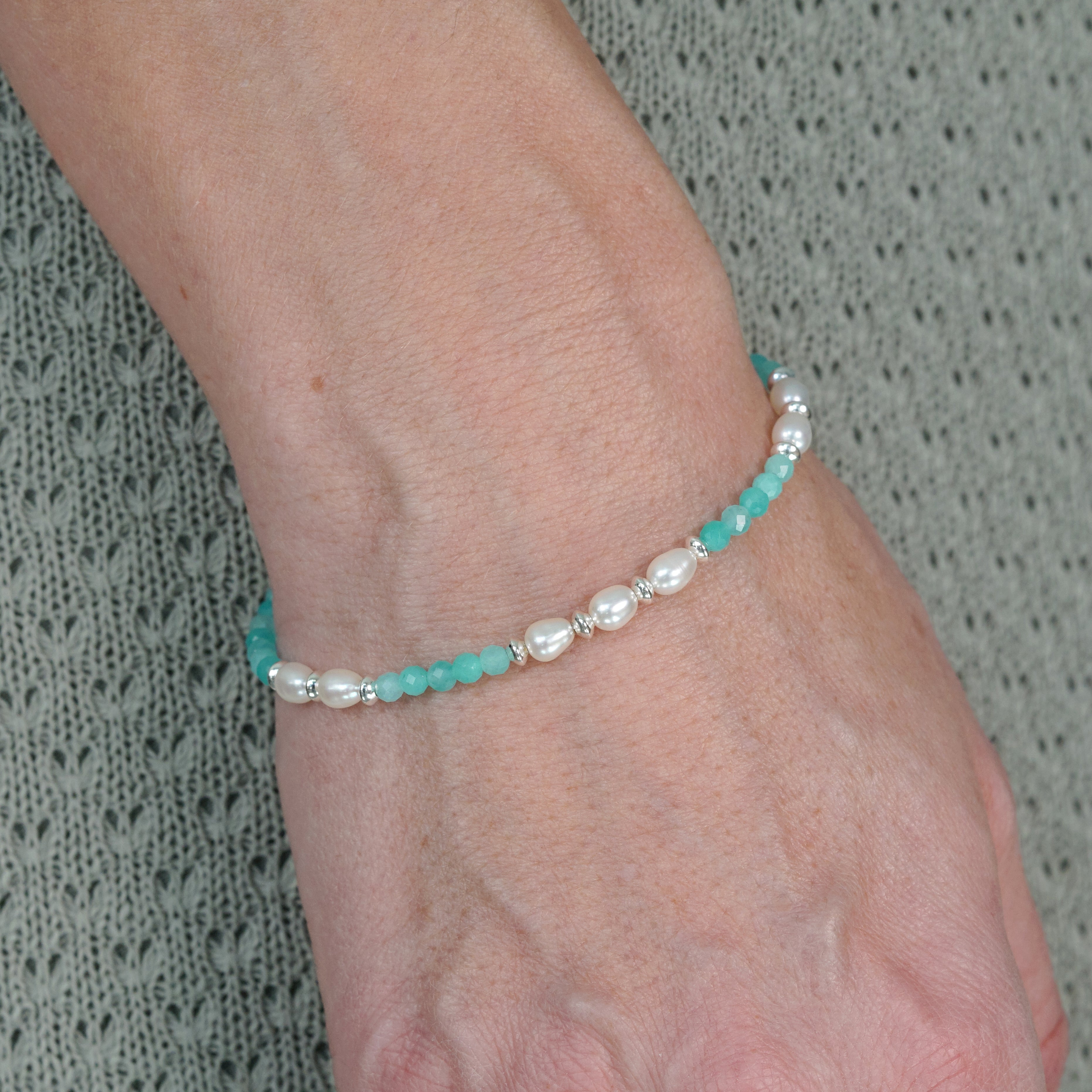 Azure Bracelet | Amazonite & Pearls
