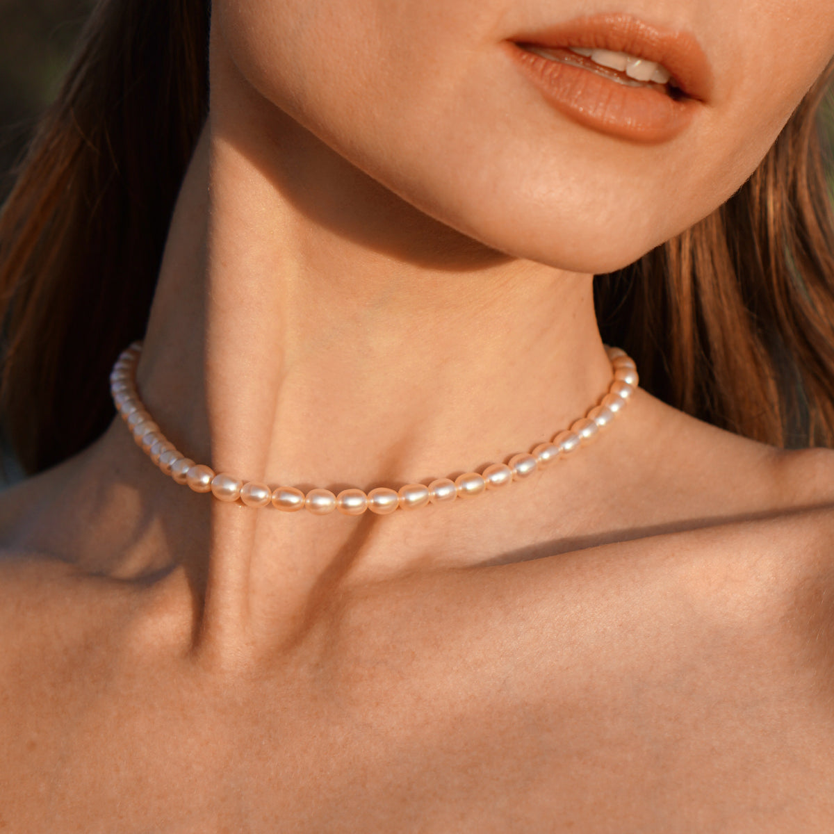 Peach Pearl Necklace