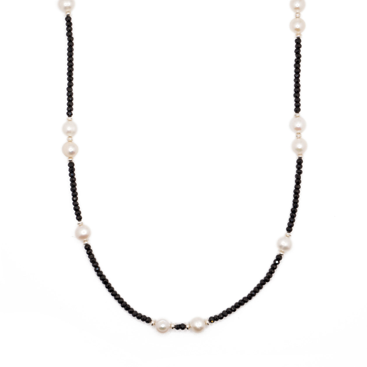 Noire Necklace | Black Spinel & Pearls
