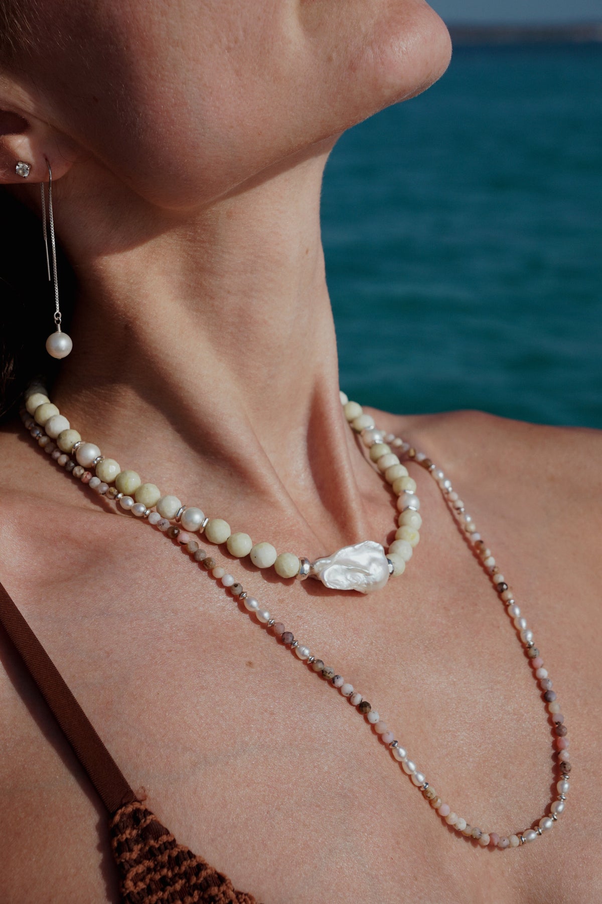 Cala Rosa Necklace | Pink Opal & Pearls