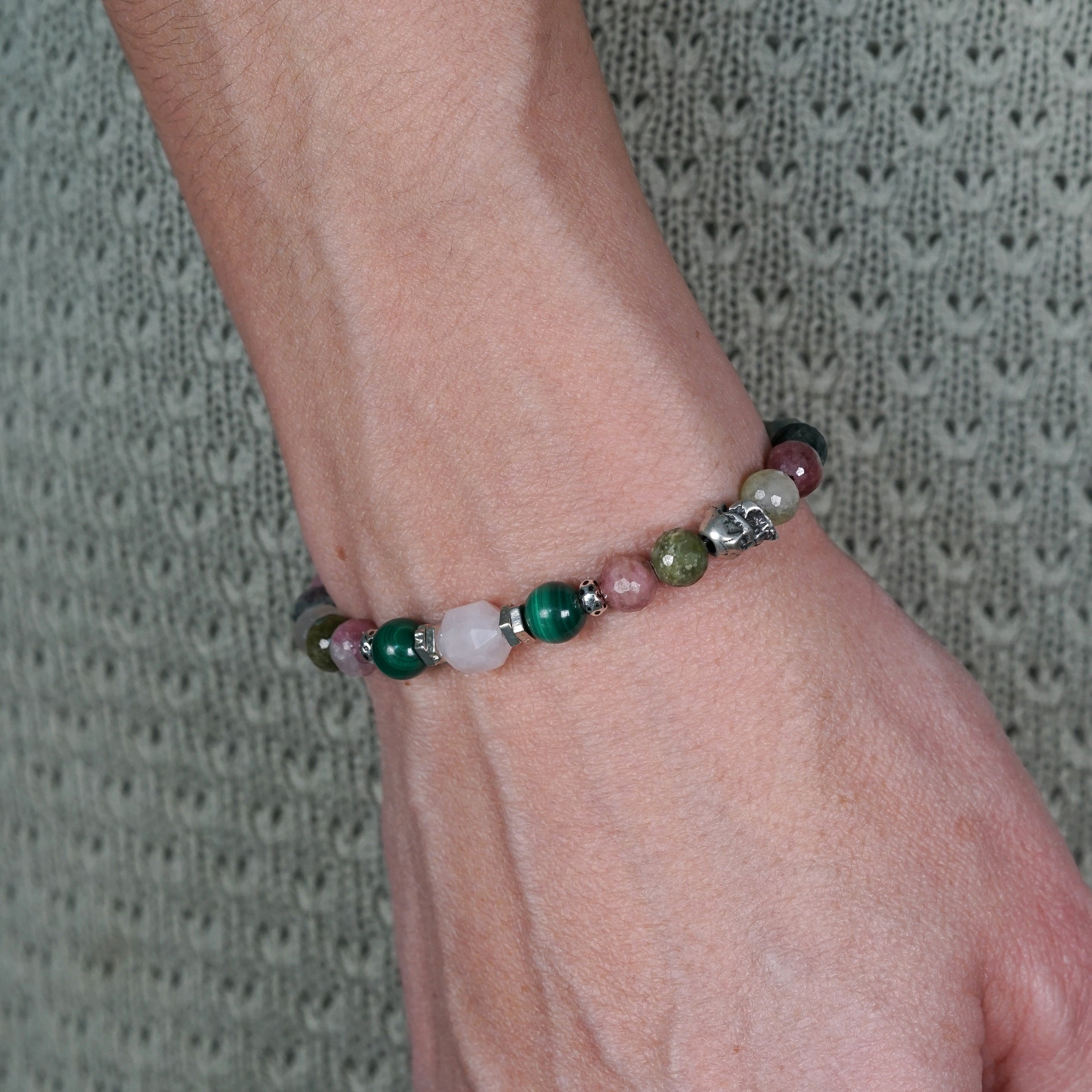 Edge of Love Bracelet | Tourmaline, Malachite & Rose Quartz