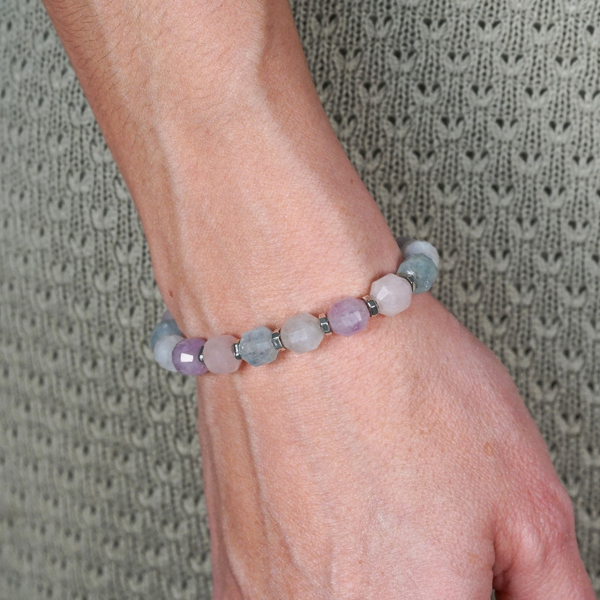 Trinity Bracelet | Amethyst, Rose Quartz & Aquamarine