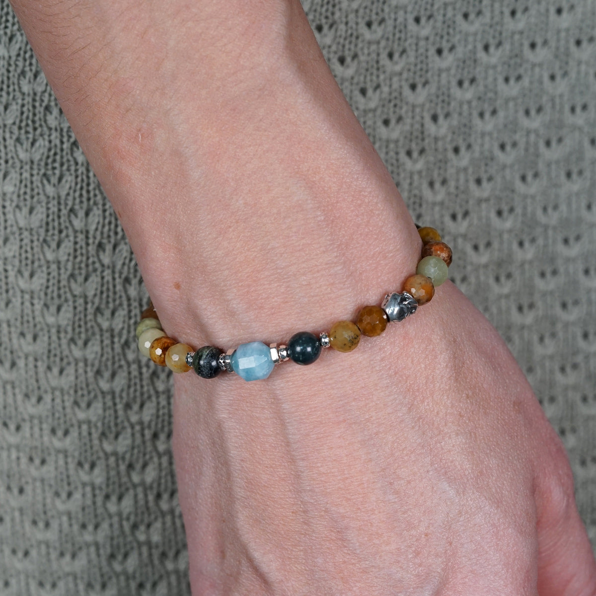 Riftwalker Bracelet | Serpentine Jade, Jasper & Aquamarine
