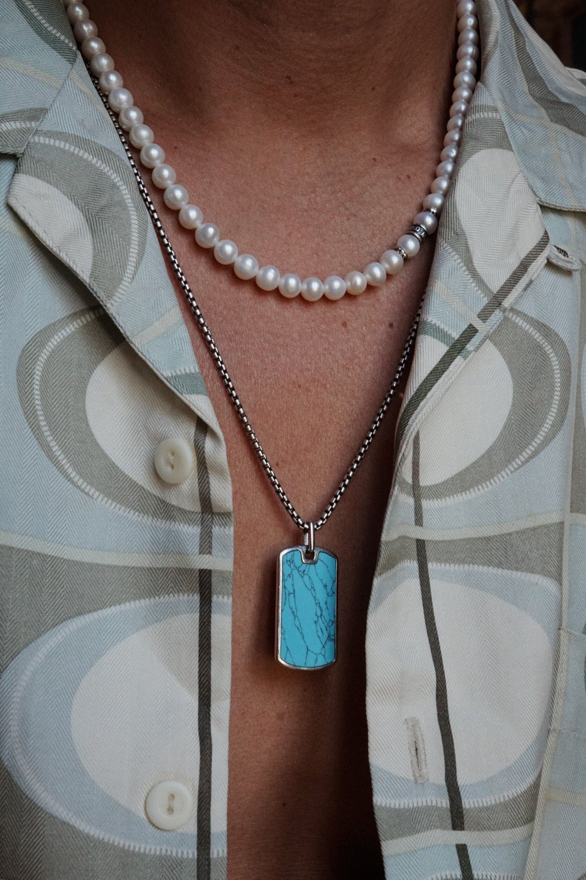 Horizon Tag Necklace | Turquoise