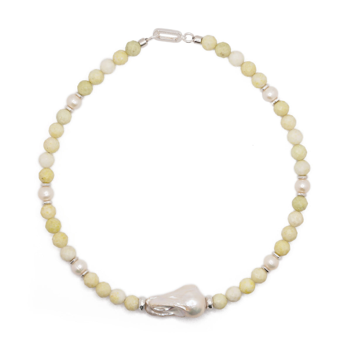 Formentera Necklace | Pineapple Jade & Pearls