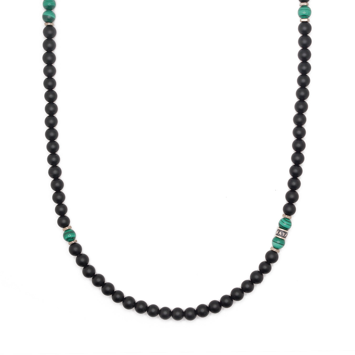 Anchor Necklace | Matte Onyx & Malachite