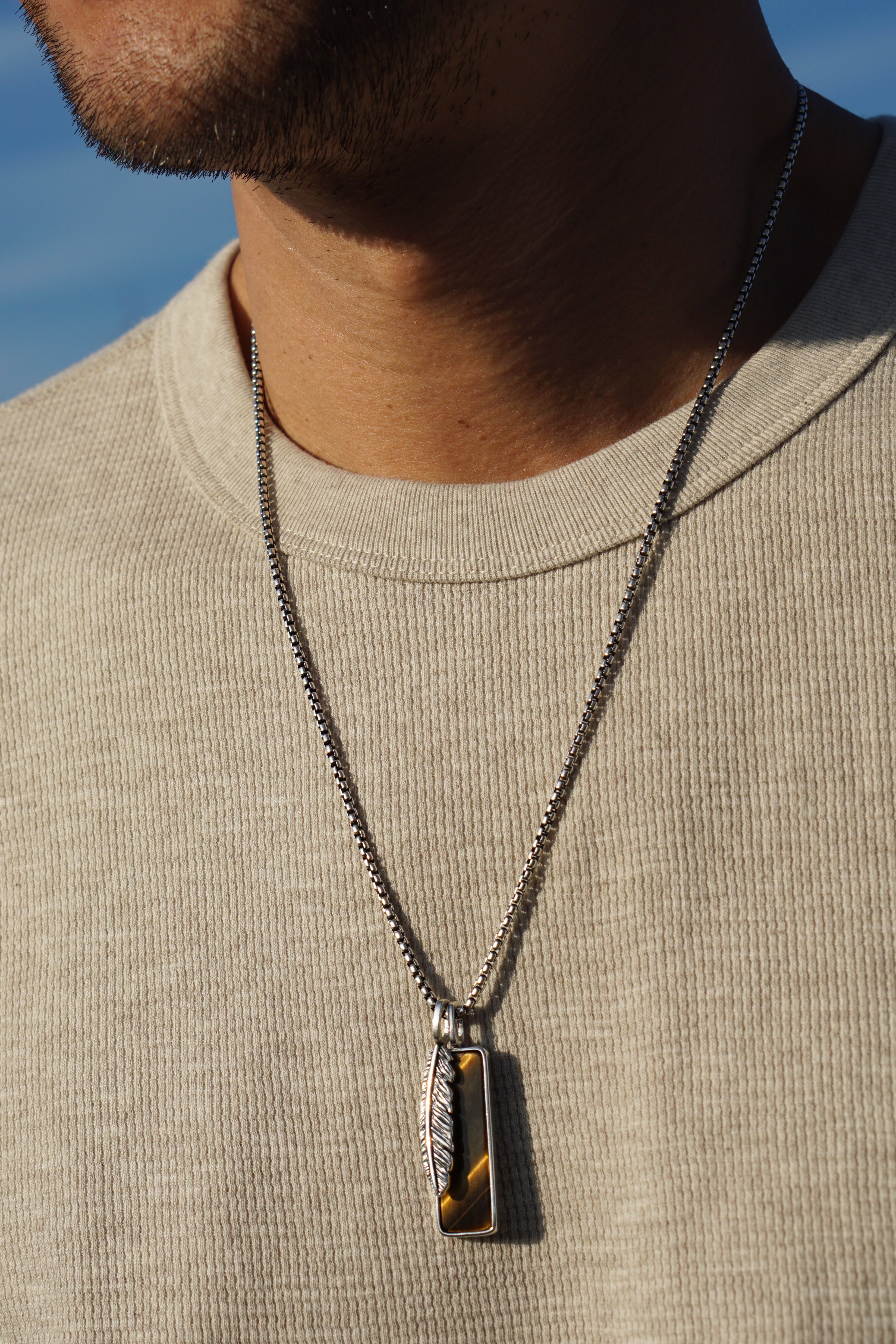Flight Tag Necklace | Tiger's Eye