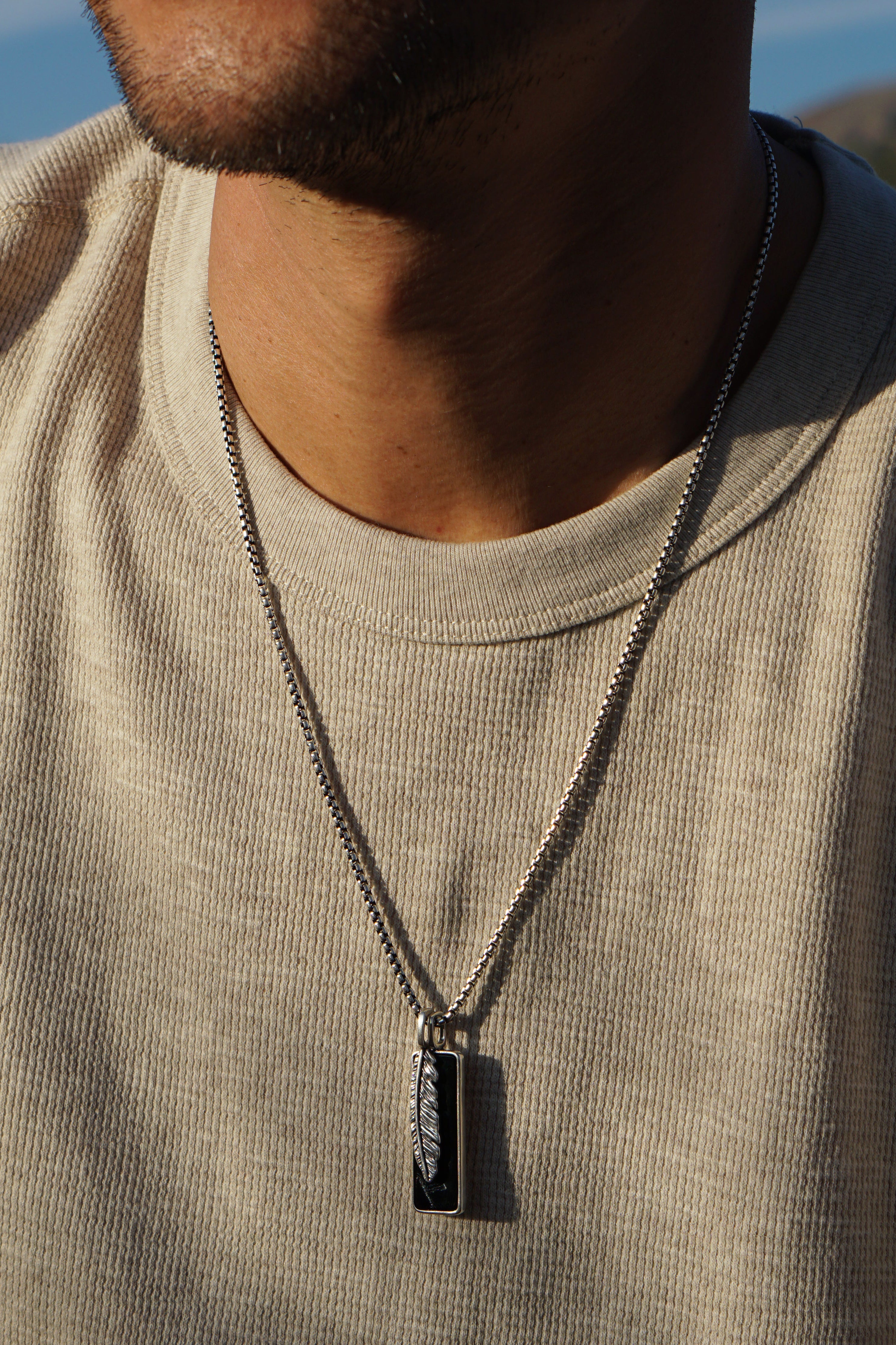 Flight Tag Necklace | Black Onyx