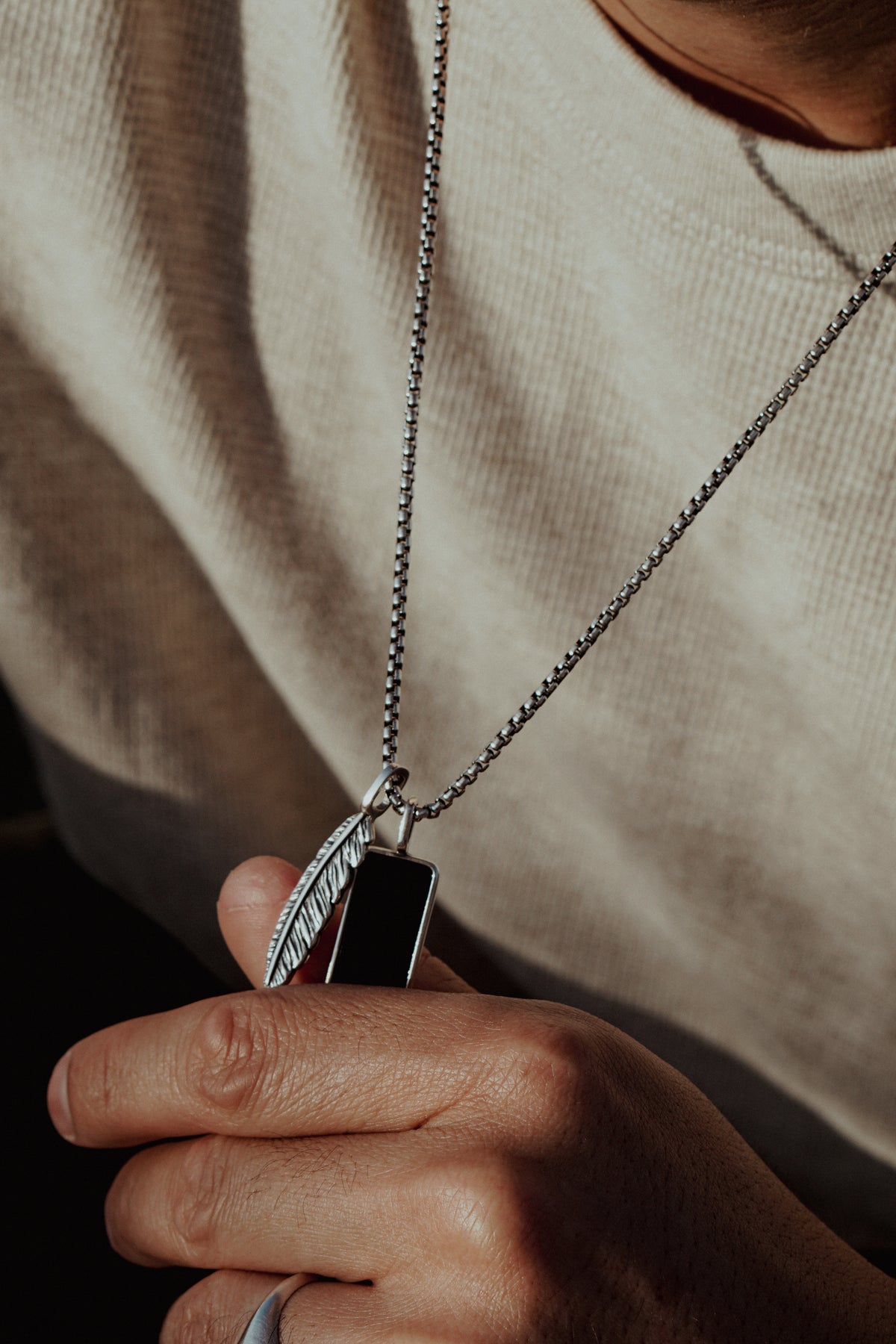 Flight Tag Necklace | Black Onyx