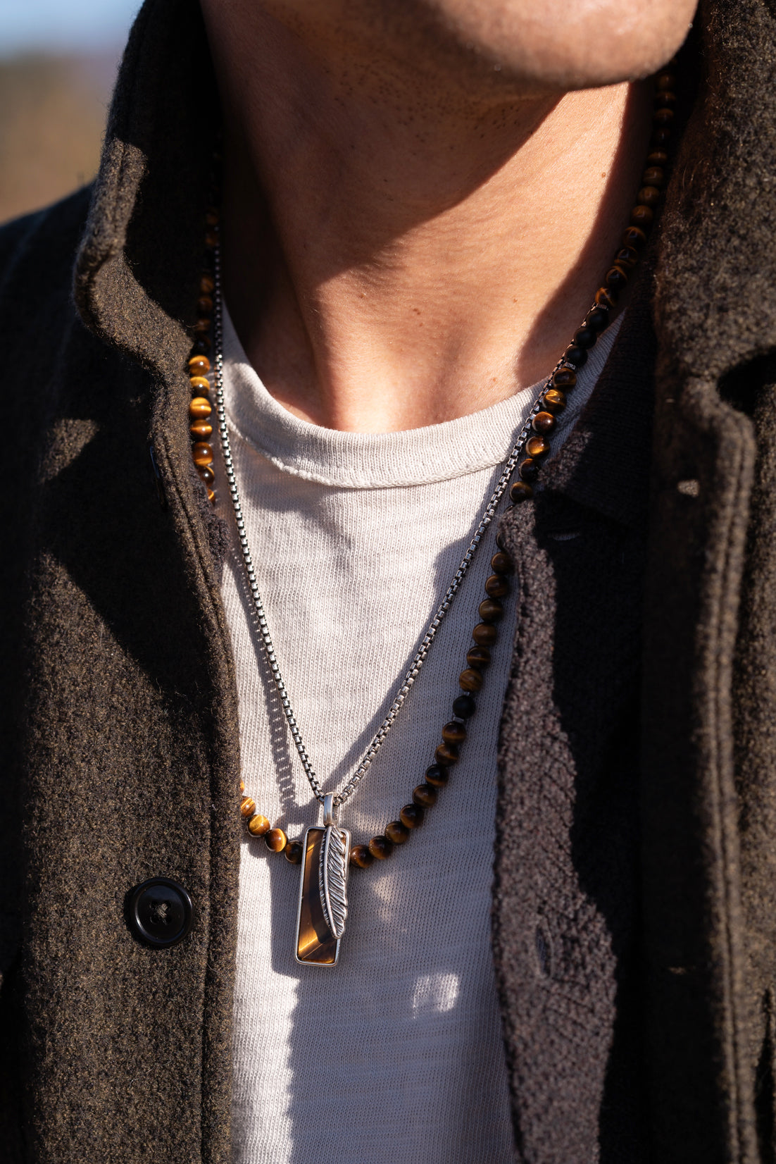 Flight Tag Necklace | Tiger's Eye