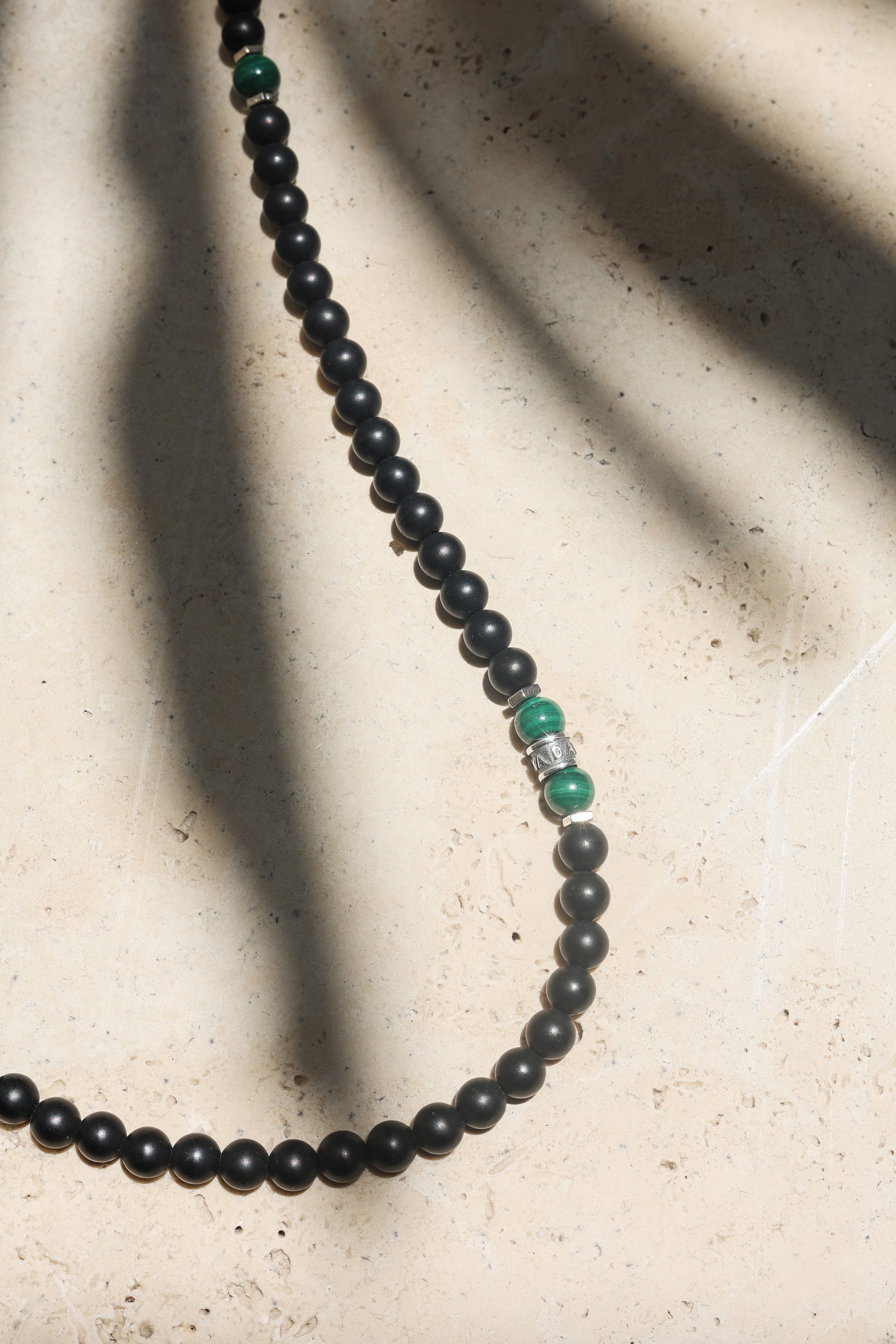 Anchor Necklace | Matte Onyx & Malachite