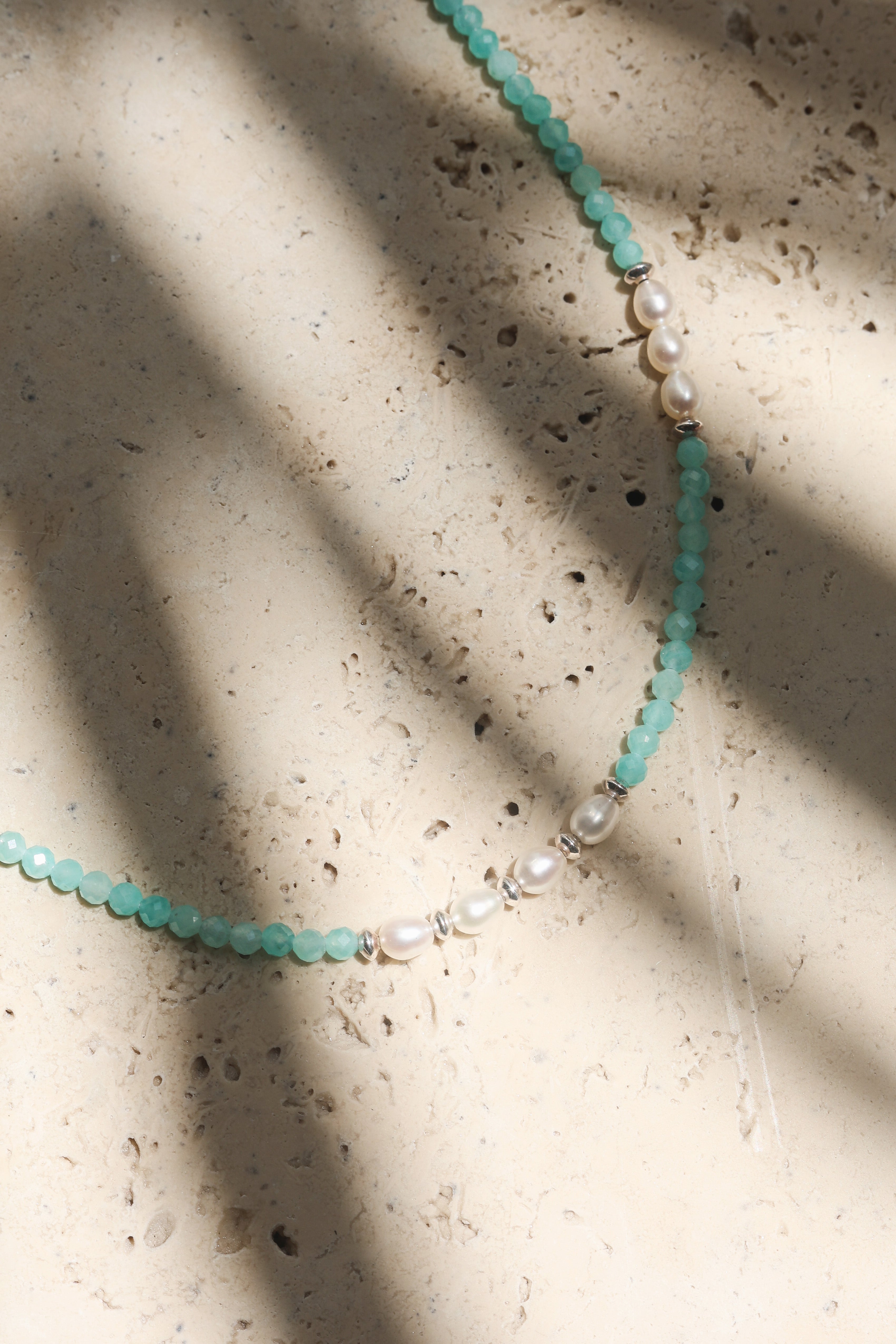 Azure Necklace | Amazonite & Pearls