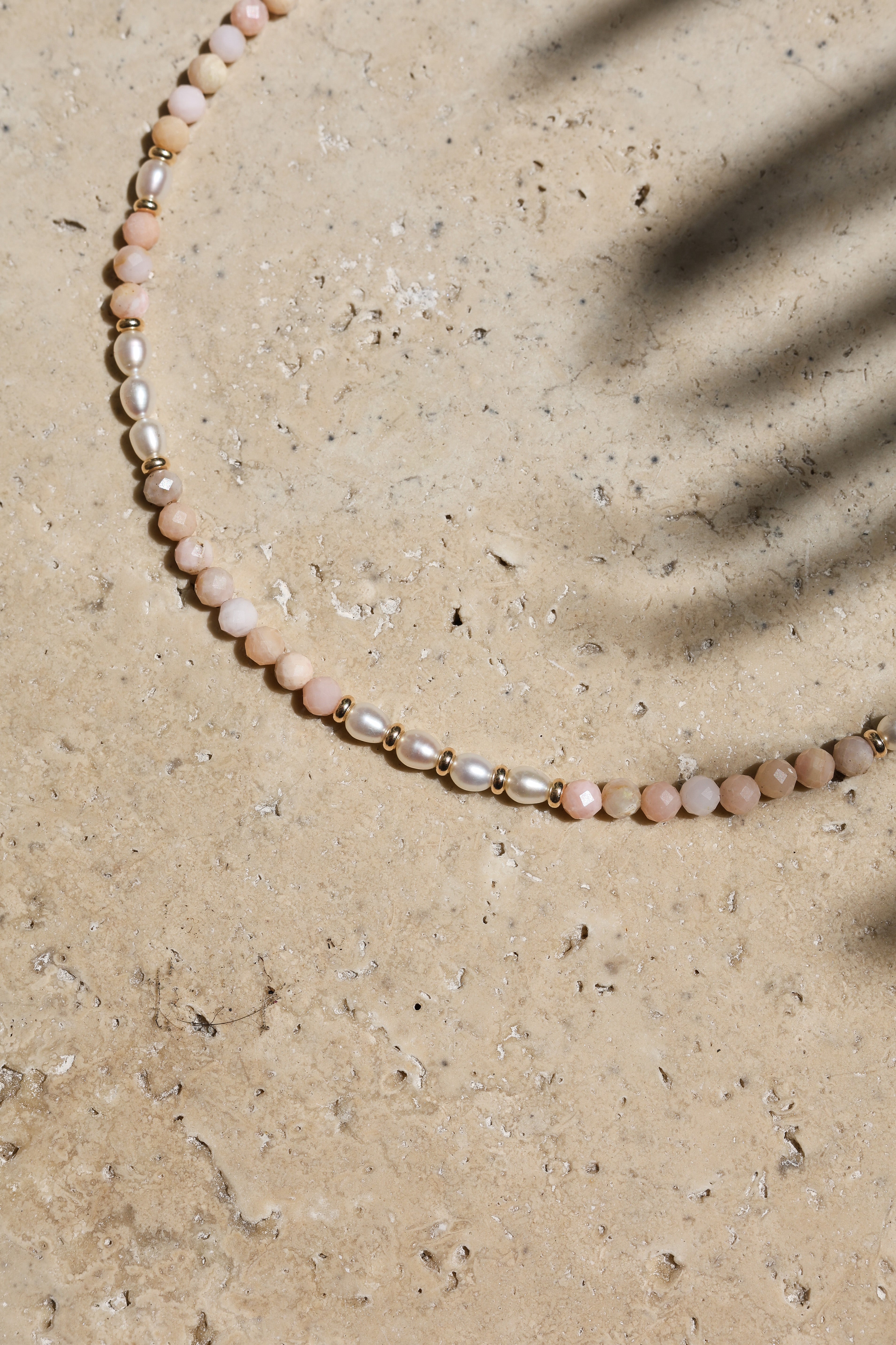 Cala Rosa Necklace | Pink Opal, Pearls & 14K Gold