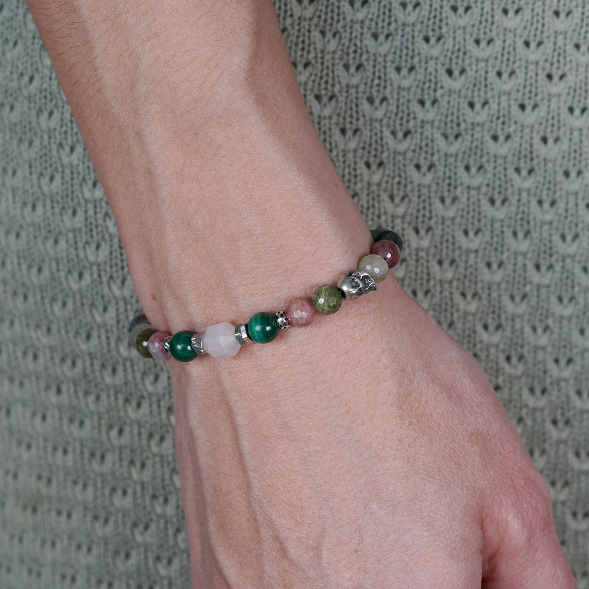 Edge of Love Bracelet | Tourmaline, Malachite & Rose Quartz