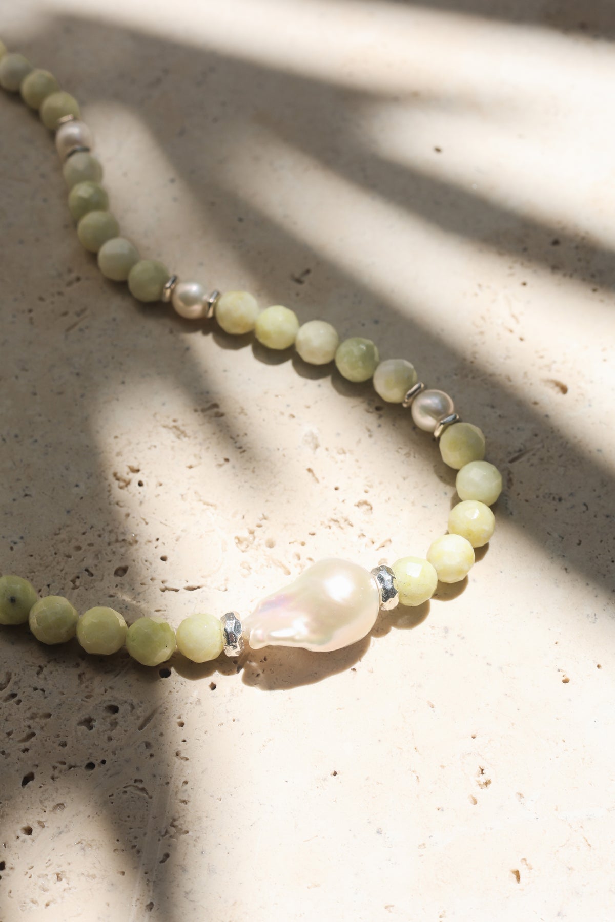 Formentera Necklace | Pineapple Jade & Pearls