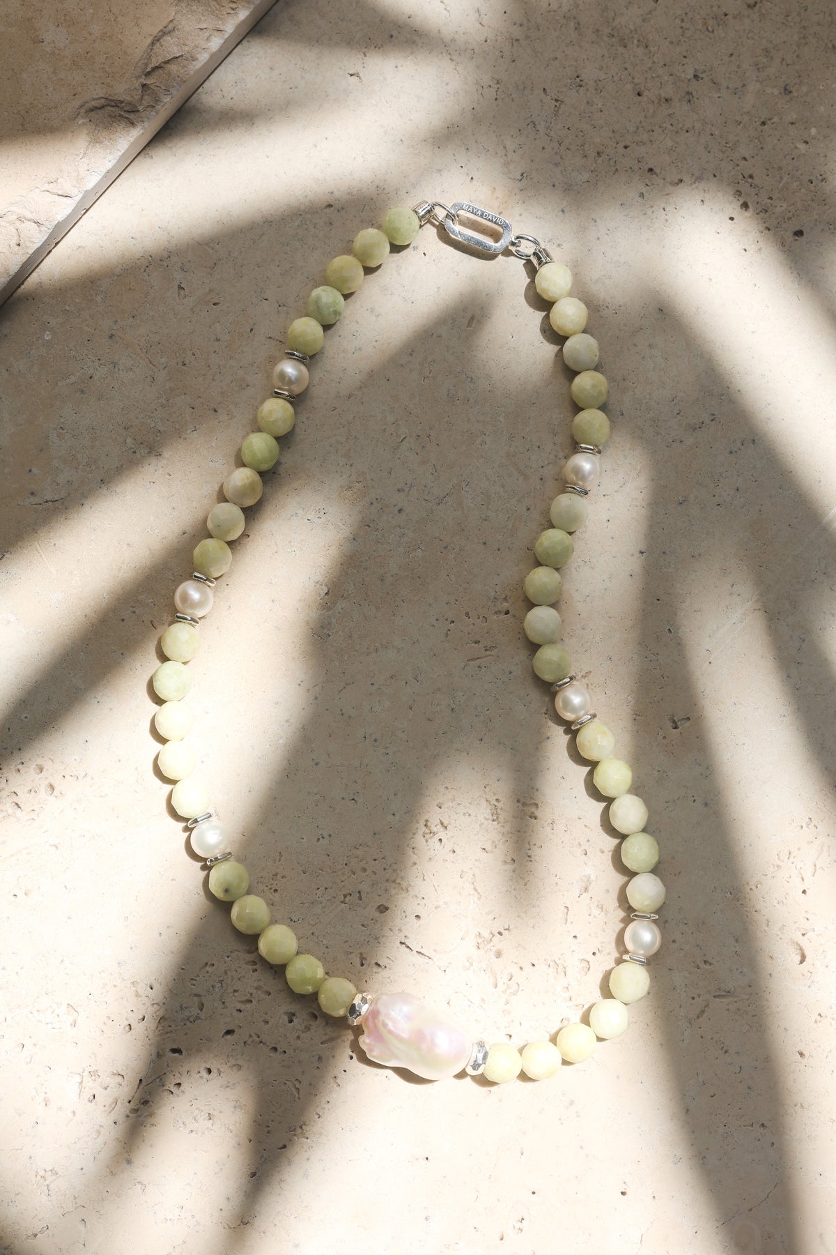 Formentera Necklace | Pineapple Jade & Pearls