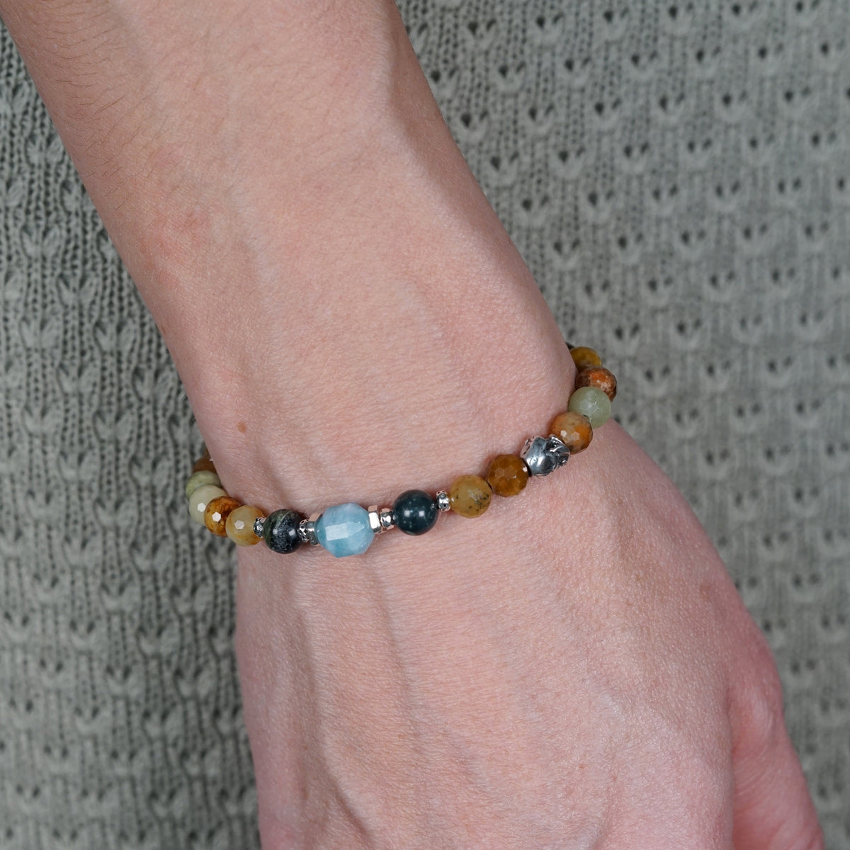 Riftwalker Bracelet | Serpentine Jade, Jasper & Aquamarine